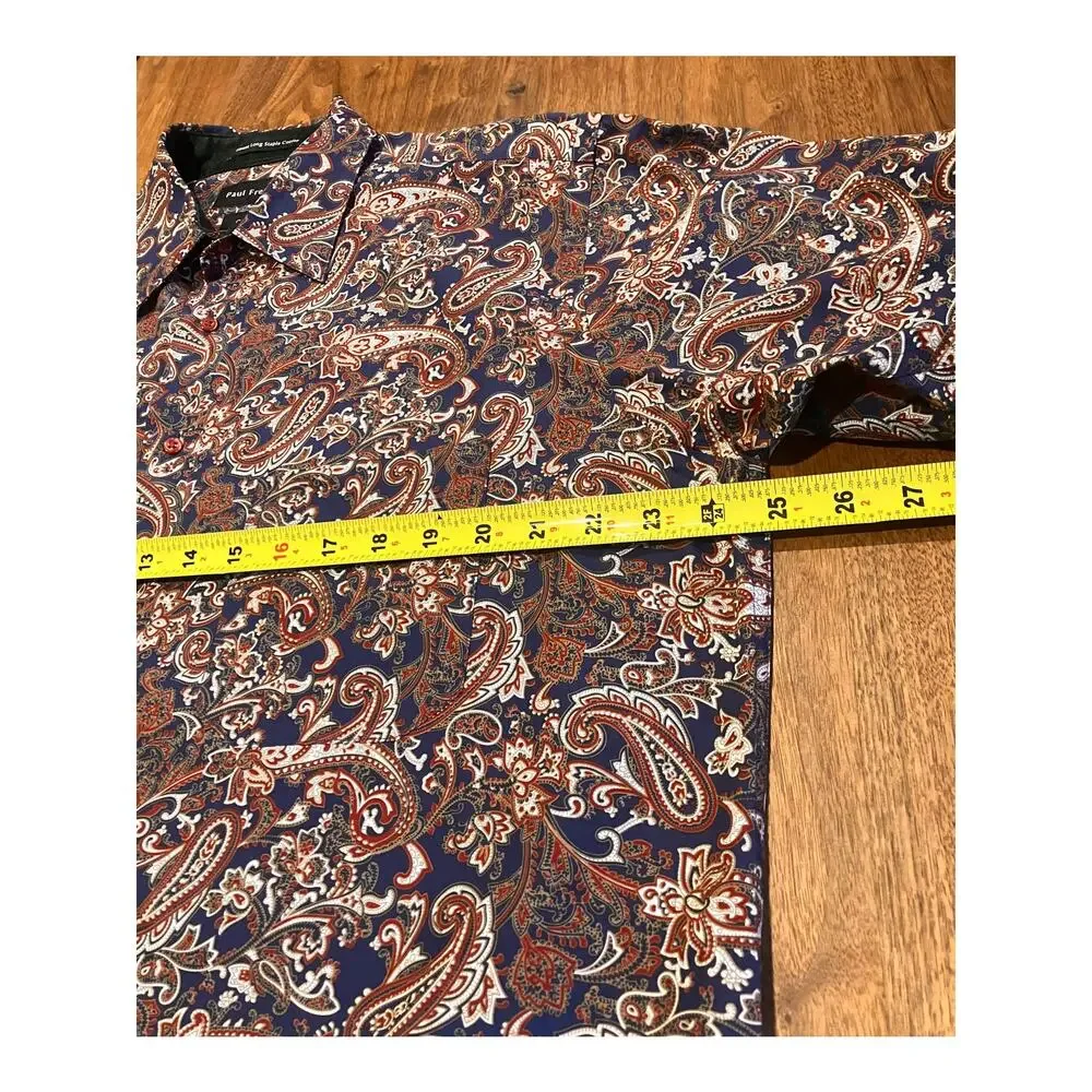 Paul Fredrick LT Classic Fit Paisley Long Sleeve Shirt 100% Cotton‎